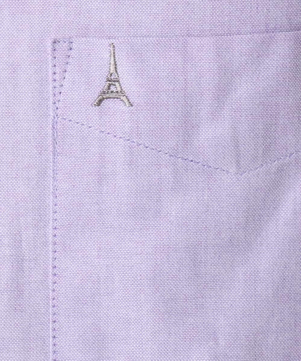 KHBEA01044 a.v.v MEN(アー・ヴェ・ヴェ) 【累計2万枚販売】エッフェル塔刺繡オックスボタンダウンシャツ ブルー