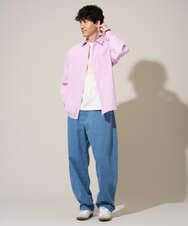 KHBED03064 a.v.v MEN(アー・ヴェ・ヴェ) 【洗濯機で洗える/毛玉になりにくい】ワイドストレッチストライプシャツ ブルー