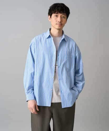 KHBED03064 a.v.v MEN 【洗濯機で洗える/毛玉になりにくい】ワイドストレッチストライプシャツ