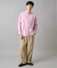 KHBED03064 a.v.v MEN(アー・ヴェ・ヴェ) 【洗濯機で洗える/毛玉になりにくい】ワイドストレッチストライプシャツ ブルー