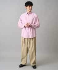 KHBED03064 a.v.v MEN(アー・ヴェ・ヴェ) 【洗濯機で洗える/毛玉になりにくい】ワイドストレッチストライプシャツ ブルー