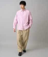 KHBED03064 a.v.v MEN(アー・ヴェ・ヴェ) 【洗濯機で洗える/毛玉になりにくい】ワイドストレッチストライプシャツ ブルー