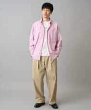 KHBED03064 a.v.v MEN(アー・ヴェ・ヴェ) 【洗濯機で洗える/毛玉になりにくい】ワイドストレッチストライプシャツ ブルー