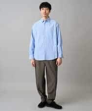 KHBED03064 a.v.v MEN(アー・ヴェ・ヴェ) 【洗濯機で洗える/毛玉になりにくい】ワイドストレッチストライプシャツ ブルー