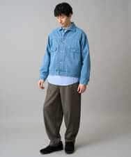 KHBED03064 a.v.v MEN(アー・ヴェ・ヴェ) 【洗濯機で洗える/毛玉になりにくい】ワイドストレッチストライプシャツ ブルー