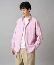 KHBED03064 a.v.v MEN(アー・ヴェ・ヴェ) 【洗濯機で洗える/毛玉になりにくい】ワイドストレッチストライプシャツ ブルー