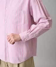 KHBED03064 a.v.v MEN(アー・ヴェ・ヴェ) 【洗濯機で洗える/毛玉になりにくい】ワイドストレッチストライプシャツ ブルー