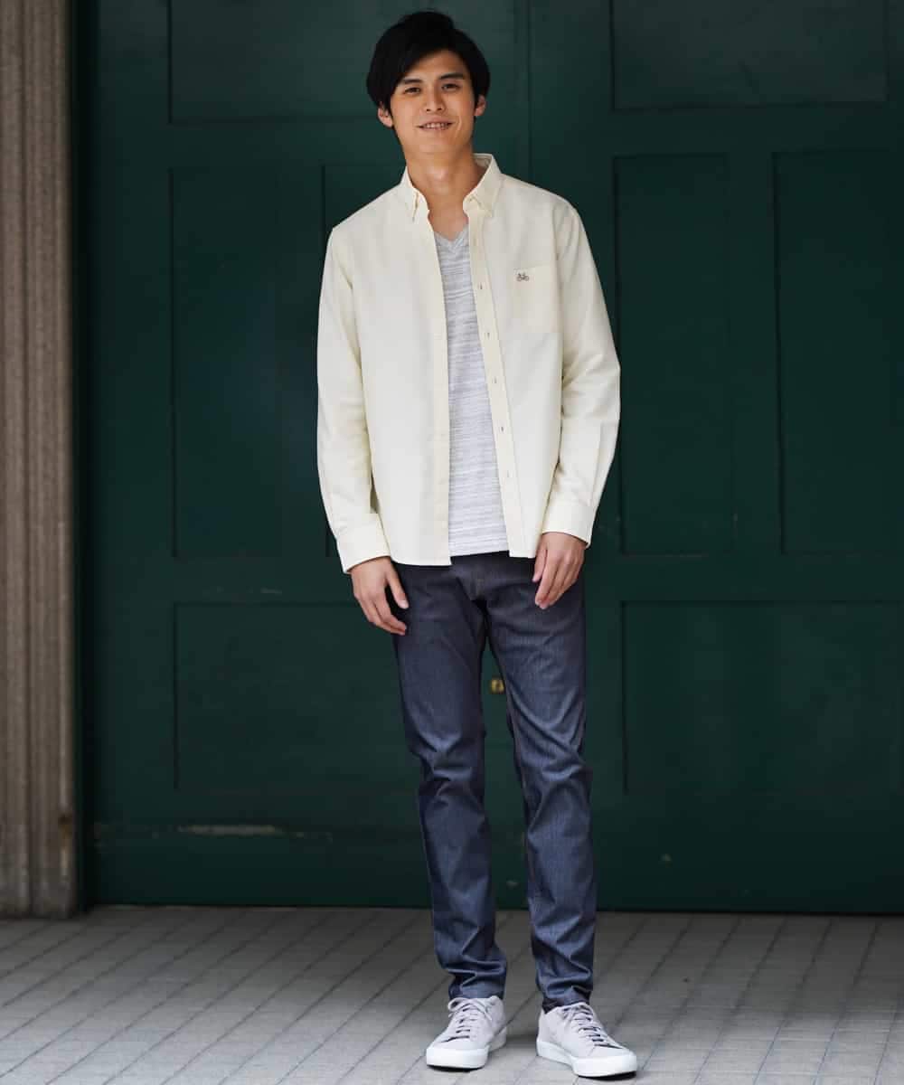 KHBEG01039 a.v.v MEN(アー・ヴェ・ヴェ) イージーケアオックスボタンダウンシャツ[WEB限定サイズ] ホワイト