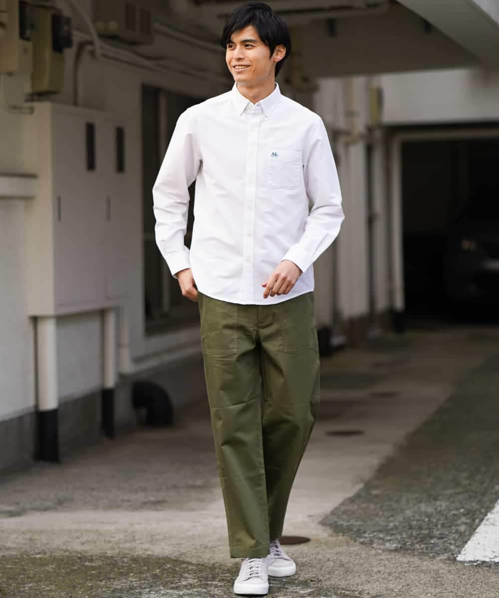 KHBEG01039 a.v.v MEN(アー・ヴェ・ヴェ) イージーケアオックスボタンダウンシャツ[WEB限定サイズ] ホワイト