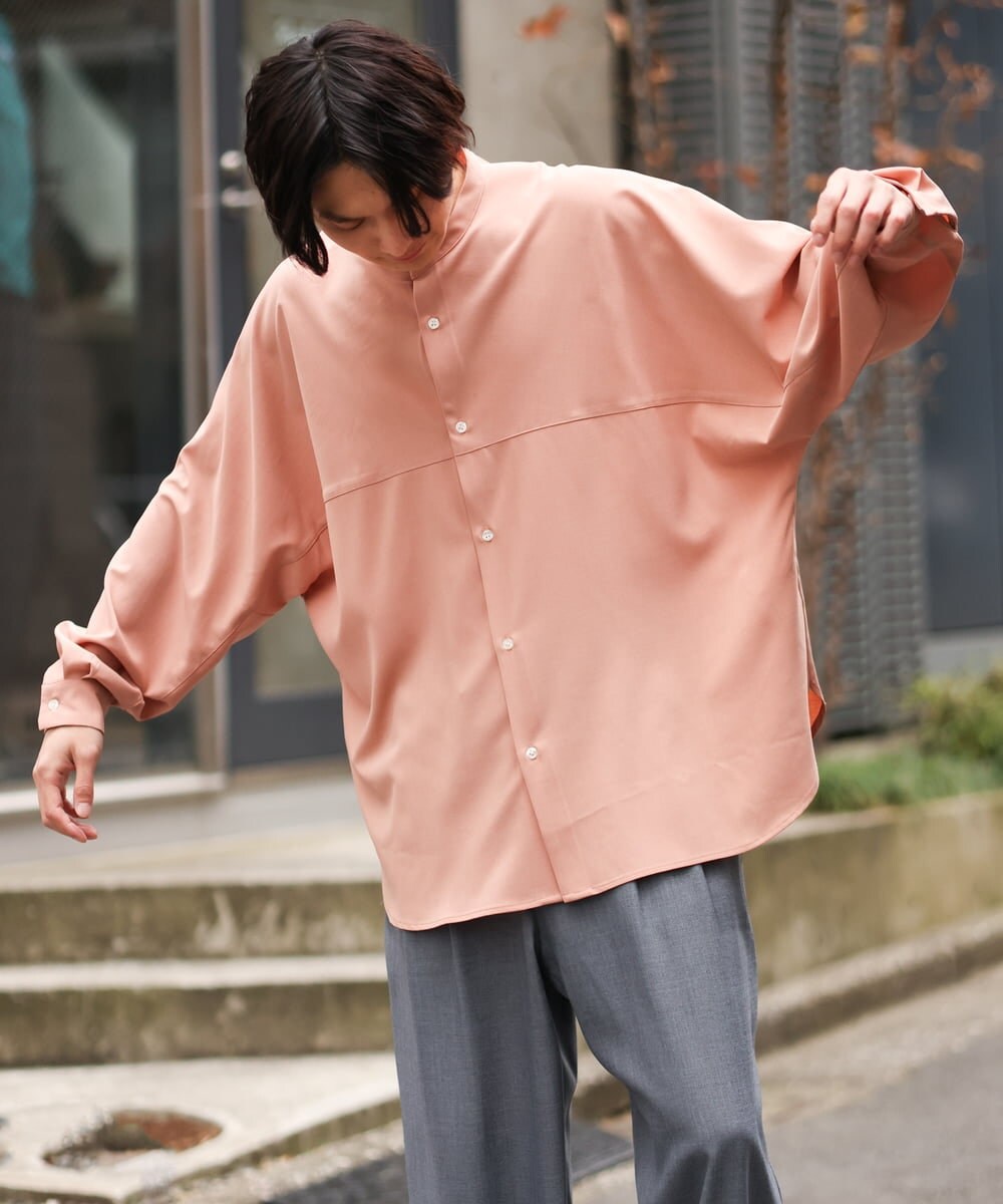 KHBES91059 a.v.v MEN(アー・ヴェ・ヴェ) ワンサイズドルマンシャツ オレンジ
