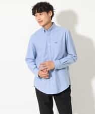 KHBEV01044 a.v.v MEN(アー・ヴェ・ヴェ) 【累計2万枚販売】ワンポイント刺繍入りオックスボタンダウンシャツ ブルー