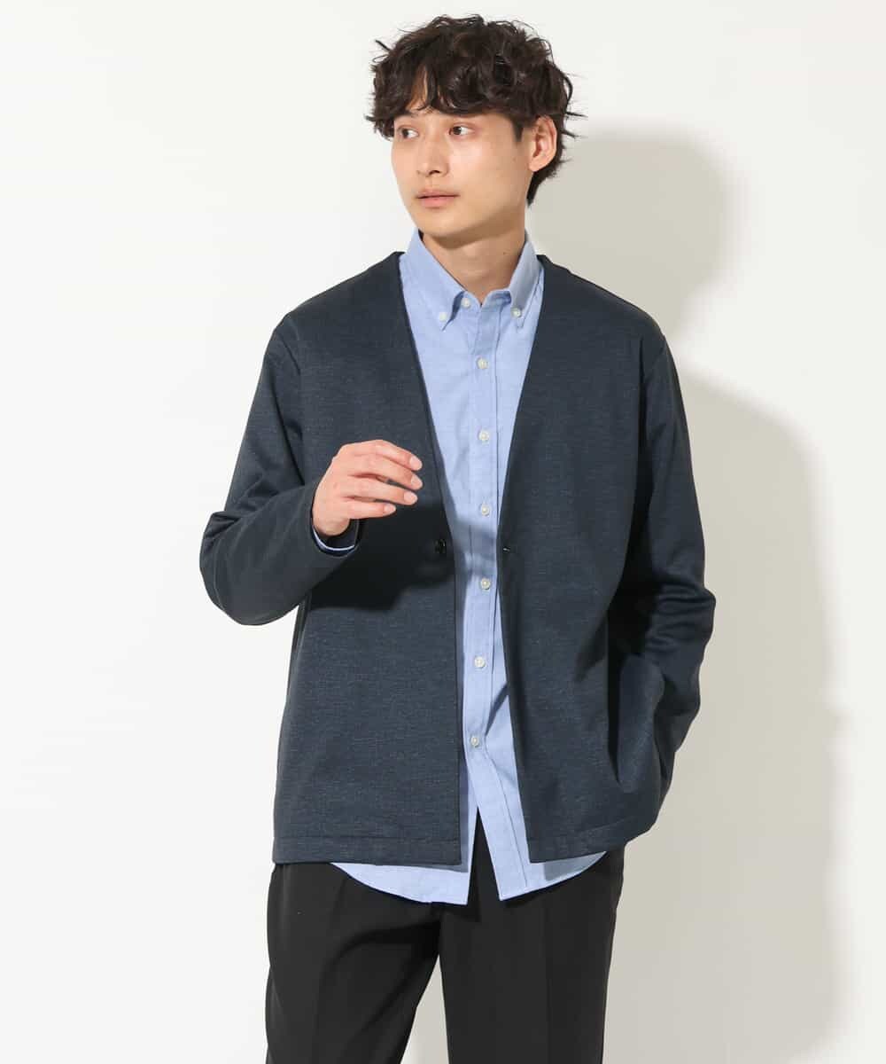 KHBEV01044 a.v.v MEN(アー・ヴェ・ヴェ) 【累計2万枚販売】ワンポイント刺繍入りオックスボタンダウンシャツ ブルー