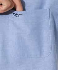 KHBEV01044 a.v.v MEN(アー・ヴェ・ヴェ) 【累計2万枚販売】ワンポイント刺繍入りオックスボタンダウンシャツ ブルー