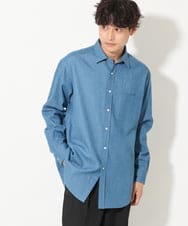 KHBEV06069 a.v.v MEN(アー・ヴェ・ヴェ) ワイドシルエットデニムシャツ ライトブルー