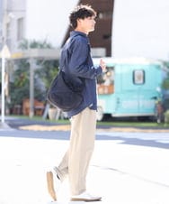 KHBEV06069 a.v.v MEN(アー・ヴェ・ヴェ) ワイドシルエットデニムシャツ ライトブルー