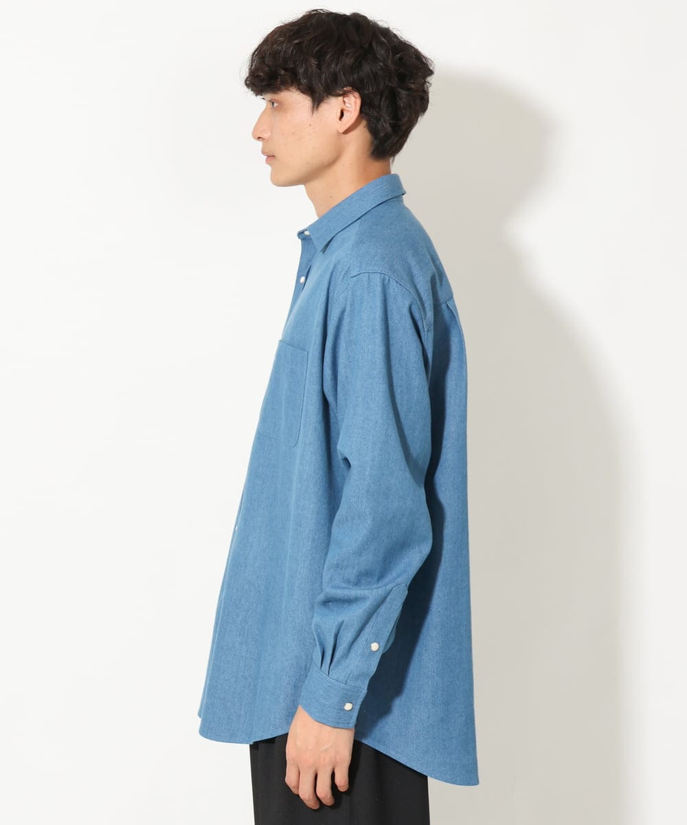 KHBEV06069 a.v.v MEN(アー・ヴェ・ヴェ) ワイドシルエットデニムシャツ ライトブルー