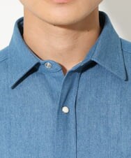 KHBEV06069 a.v.v MEN(アー・ヴェ・ヴェ) ワイドシルエットデニムシャツ ライトブルー