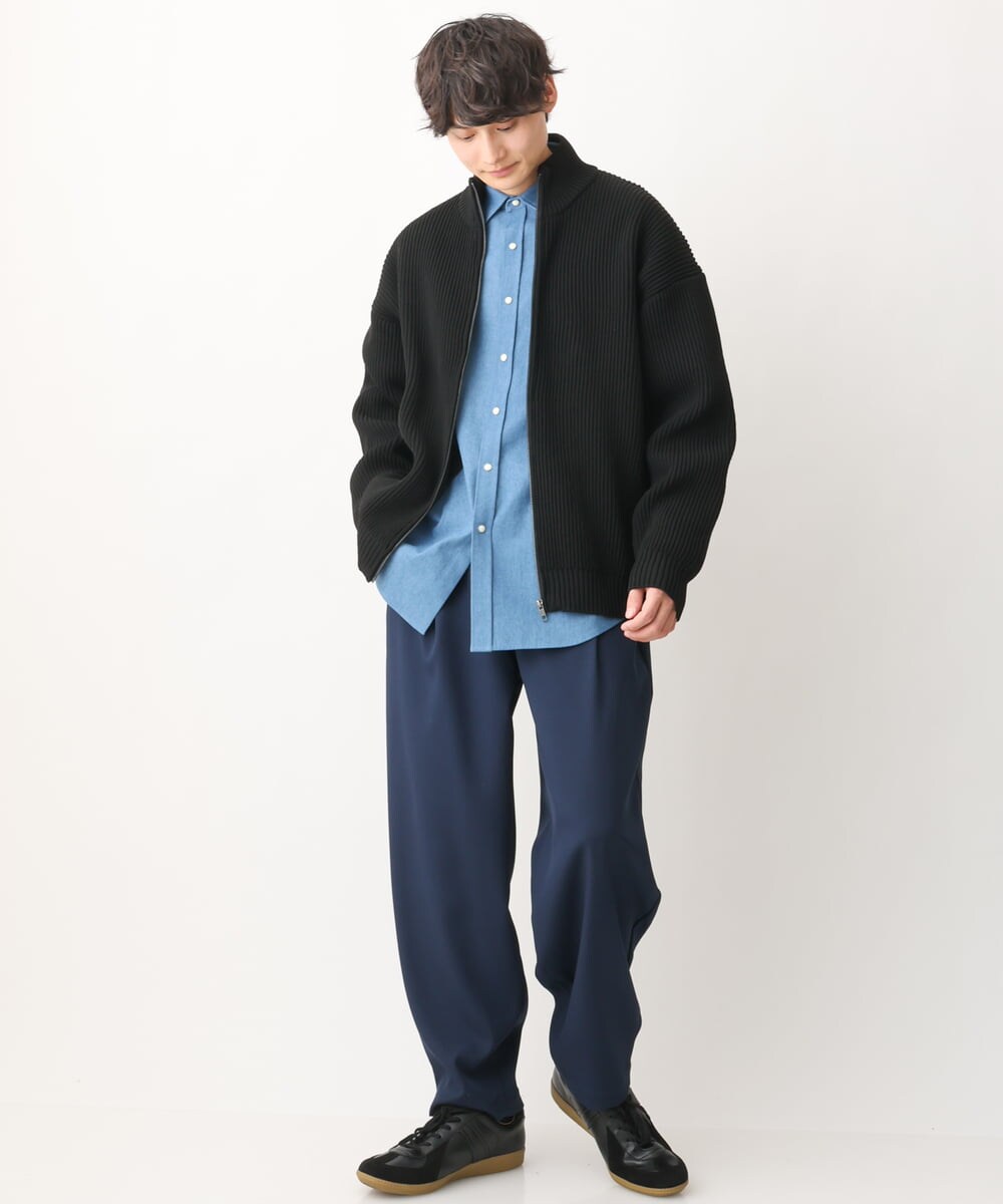 KHBEV06069 a.v.v MEN(アー・ヴェ・ヴェ) ワイドシルエットデニムシャツ ライトブルー