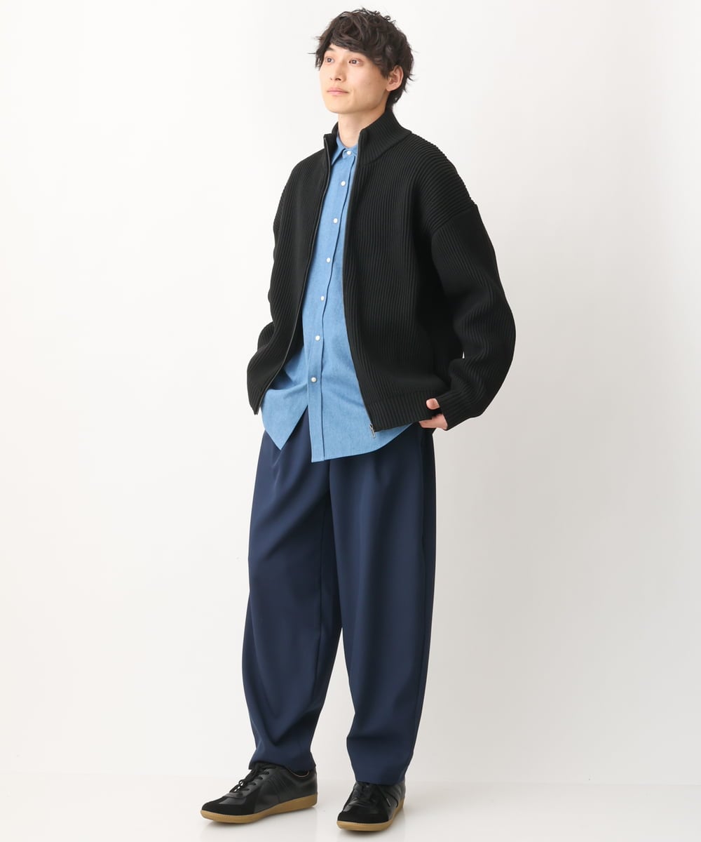 KHBEV06069 a.v.v MEN(アー・ヴェ・ヴェ) ワイドシルエットデニムシャツ ライトブルー