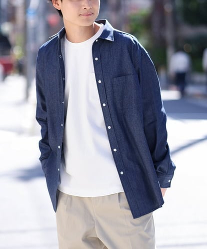 KHBEV06069 a.v.v MEN ワイドシルエットデニムシャツ