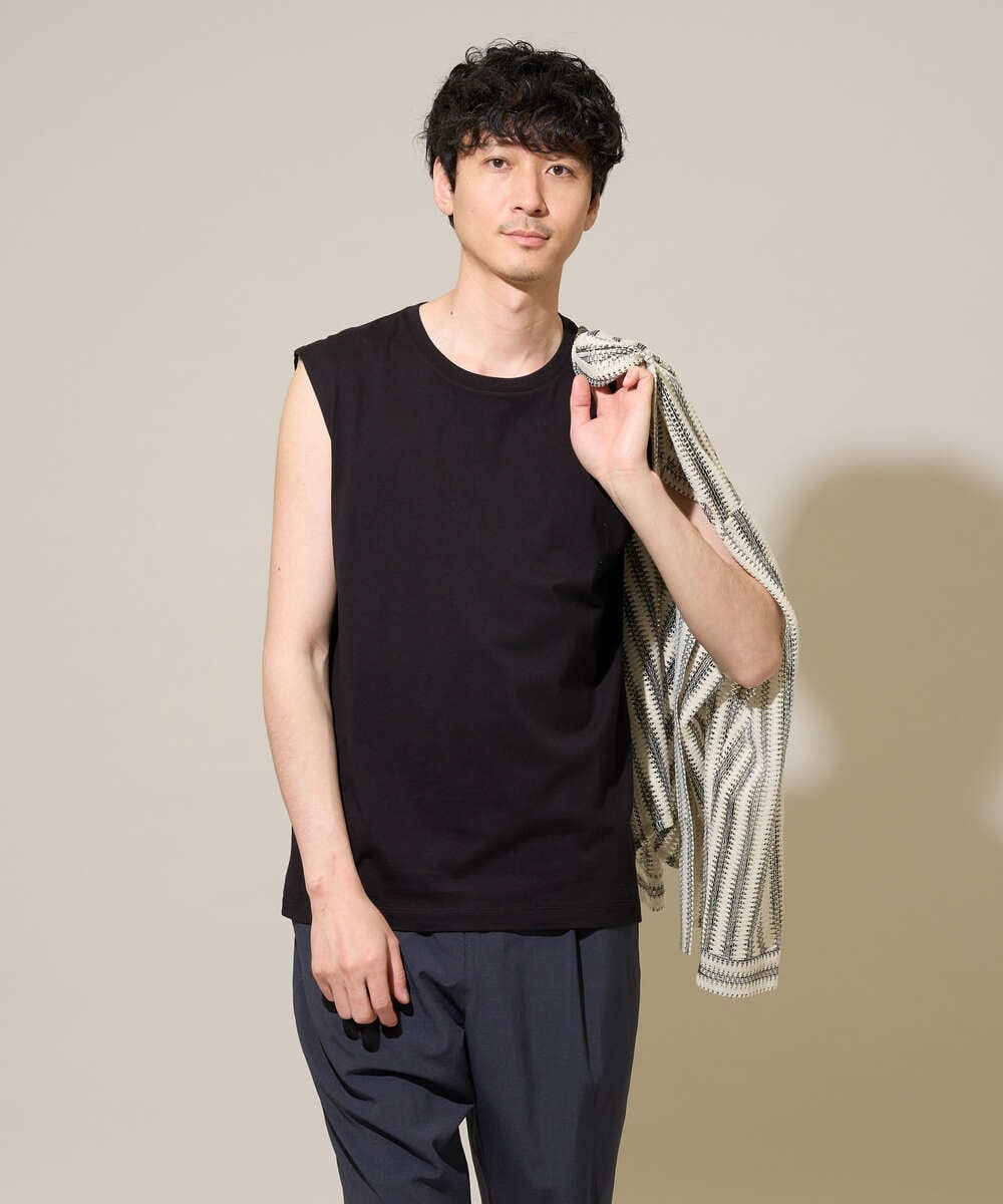 KHBFD12079 a.v.v MEN(アー・ヴェ・ヴェ) 夏のお洒落羽織【洗濯機で洗える】レースストライプワイドシルエットシャツ アイボリー