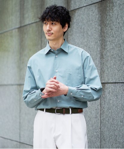 KHBFD17054 a.v.v MEN 【イージーケア/洗濯機で洗える/速乾/毛玉になりにくい/ストレッチ】リライトワイドシルエットシャツ