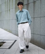 KHBFD17054 a.v.v MEN(アー・ヴェ・ヴェ) 【イージーケア/洗濯機で洗える/速乾/毛玉になりにくい/ストレッチ】リライトワイドシルエットシャツ ダークグレー