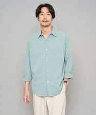 KHBFD17054 a.v.v MEN(アー・ヴェ・ヴェ) 【イージーケア/洗濯機で洗える/速乾/毛玉になりにくい/ストレッチ】リライトワイドシルエットシャツ グリーン