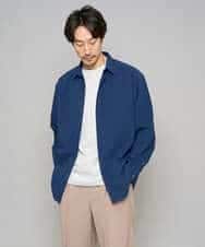 KHBFD17054 a.v.v MEN(アー・ヴェ・ヴェ) 【イージーケア/洗濯機で洗える/速乾/毛玉になりにくい/ストレッチ】リライトワイドシルエットシャツ ネイビー