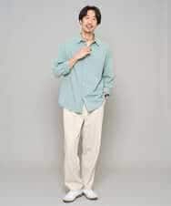 KHBFD17054 a.v.v MEN(アー・ヴェ・ヴェ) 【イージーケア/洗濯機で洗える/速乾/毛玉になりにくい/ストレッチ】リライトワイドシルエットシャツ ダークグレー