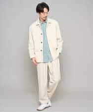 KHBFD17054 a.v.v MEN(アー・ヴェ・ヴェ) 【イージーケア/洗濯機で洗える/速乾/毛玉になりにくい/ストレッチ】リライトワイドシルエットシャツ ダークグレー