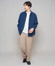 KHBFD17054 a.v.v MEN(アー・ヴェ・ヴェ) 【イージーケア/洗濯機で洗える/速乾/毛玉になりにくい/ストレッチ】リライトワイドシルエットシャツ ダークグレー