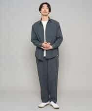 KHBFD17054 a.v.v MEN(アー・ヴェ・ヴェ) 【イージーケア/洗濯機で洗える/速乾/毛玉になりにくい/ストレッチ】リライトワイドシルエットシャツ ダークグレー