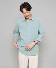 KHBFD17054 a.v.v MEN(アー・ヴェ・ヴェ) 【イージーケア/洗濯機で洗える/速乾/毛玉になりにくい/ストレッチ】リライトワイドシルエットシャツ ダークグレー