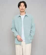 KHBFD17054 a.v.v MEN(アー・ヴェ・ヴェ) 【イージーケア/洗濯機で洗える/速乾/毛玉になりにくい/ストレッチ】リライトワイドシルエットシャツ ダークグレー