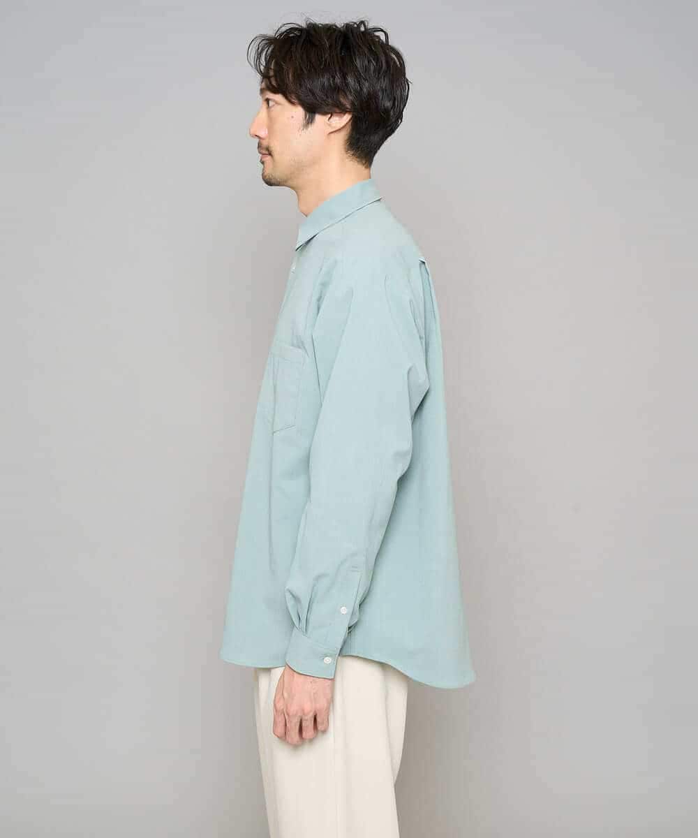 KHBFD17054 a.v.v MEN(アー・ヴェ・ヴェ) 【イージーケア/洗濯機で洗える/速乾/毛玉になりにくい/ストレッチ】リライトワイドシルエットシャツ ダークグレー