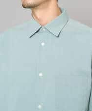 KHBFD17054 a.v.v MEN(アー・ヴェ・ヴェ) 【イージーケア/洗濯機で洗える/速乾/毛玉になりにくい/ストレッチ】リライトワイドシルエットシャツ ダークグレー