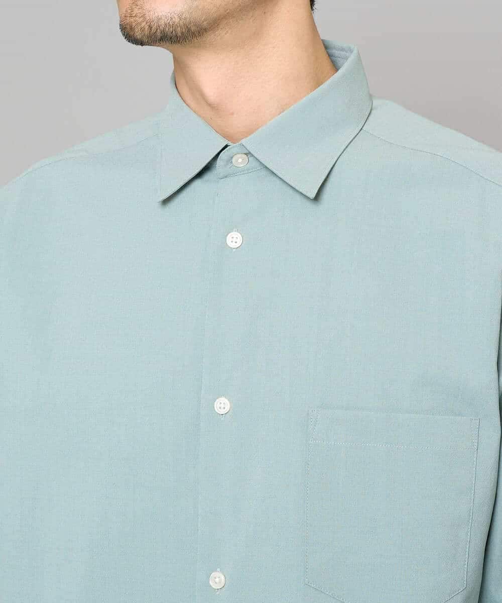 KHBFD17054 a.v.v MEN(アー・ヴェ・ヴェ) 【イージーケア/洗濯機で洗える/速乾/毛玉になりにくい/ストレッチ】リライトワイドシルエットシャツ ダークグレー