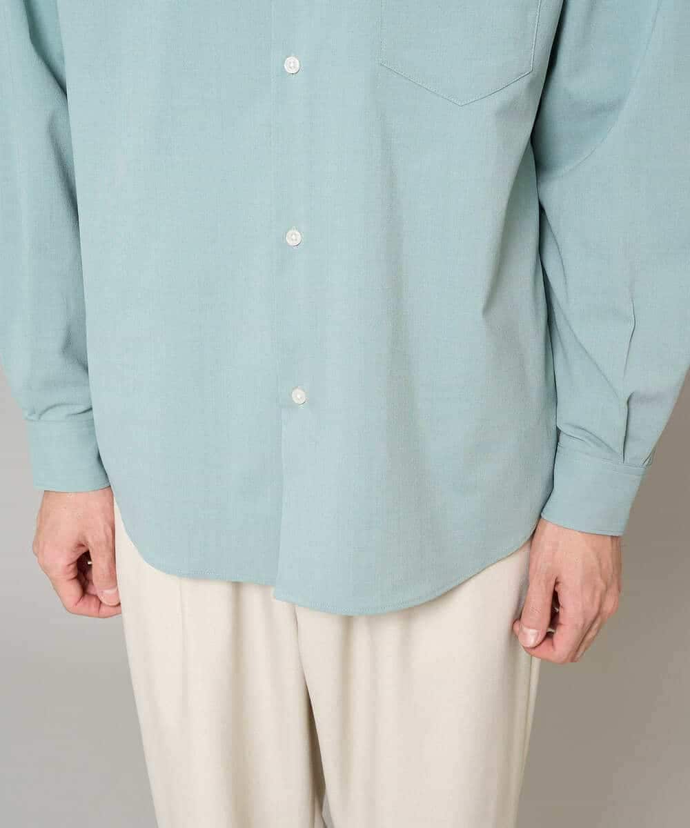 KHBFD17054 a.v.v MEN(アー・ヴェ・ヴェ) 【イージーケア/洗濯機で洗える/速乾/毛玉になりにくい/ストレッチ】リライトワイドシルエットシャツ ダークグレー