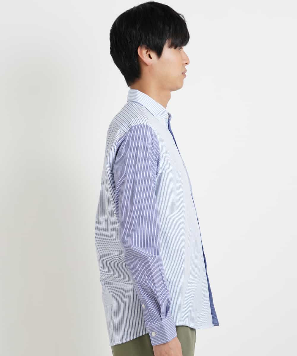 KHBFG09049 a.v.v MEN(アー・ヴェ・ヴェ) ストライプキリカエシャツ[WEB限定サイズ] ブルー