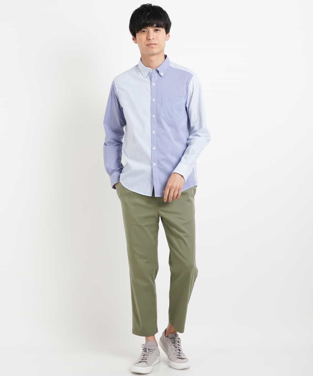 KHBFG09049 a.v.v MEN(アー・ヴェ・ヴェ) ストライプキリカエシャツ[WEB限定サイズ] ブルー