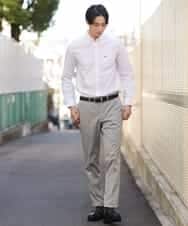 KHBFP01039 a.v.v MEN(アー・ヴェ・ヴェ) 【S-XXL/吸水速乾】イージーケアオックスボタンダウンシャツ ベージュ