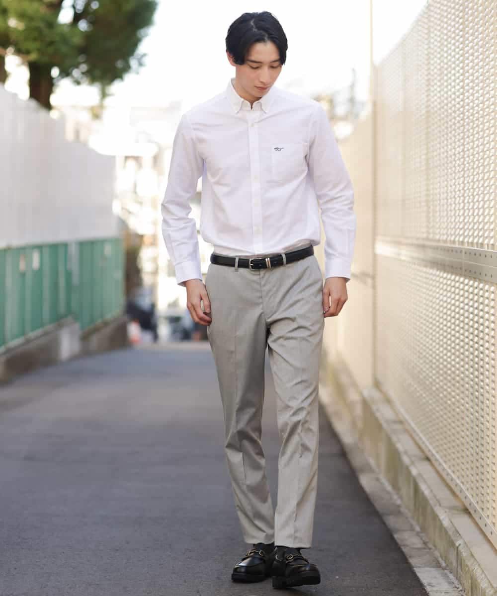 KHBFP01039 a.v.v MEN(アー・ヴェ・ヴェ) 【S-XXL/吸水速乾】イージーケアオックスボタンダウンシャツ ベージュ
