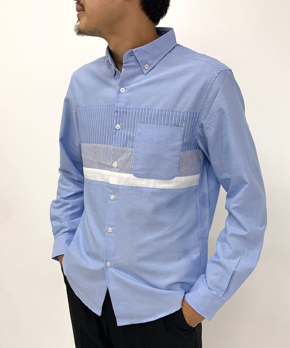 イージーケア 洗濯機で洗える 吸水速乾 パネル切り替えオックスシャツ ブラウス シャツ A V V Men アー ヴェ ヴェ イトキンオンラインストア