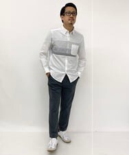 KHBFP02054 a.v.v MEN(アー・ヴェ・ヴェ) 【イージーケア/洗濯機で洗える/吸水速乾】パネル切り替えオックスシャツ ライトブルー