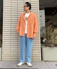 KHBFS21059 a.v.v MEN(アー・ヴェ・ヴェ) リングドットBIGシャツ オフホワイト