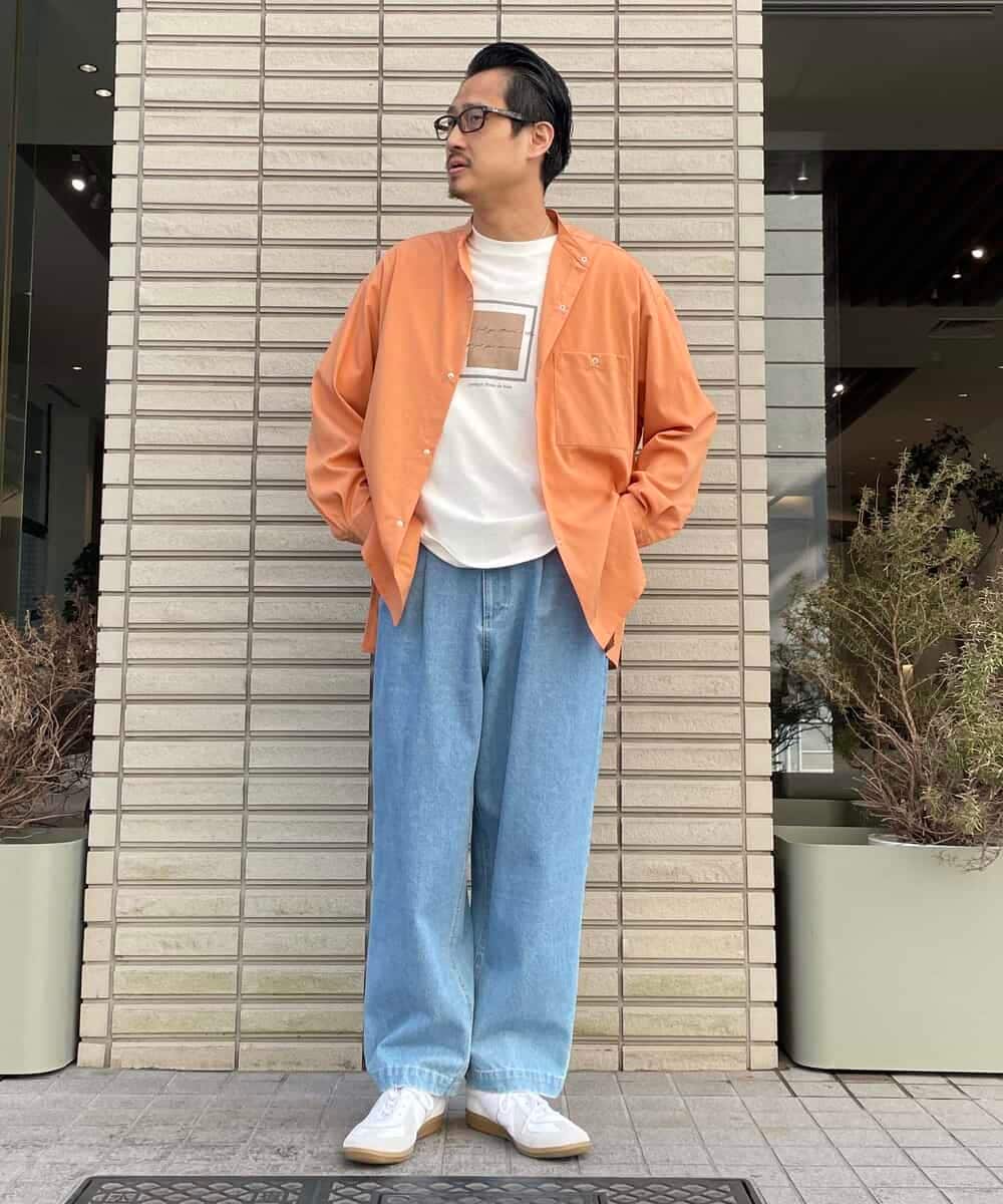 KHBFS21059 a.v.v MEN(アー・ヴェ・ヴェ) リングドットBIGシャツ オフホワイト