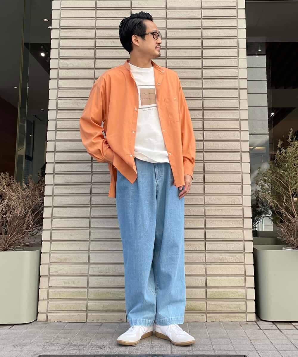 KHBFS21059 a.v.v MEN(アー・ヴェ・ヴェ) リングドットBIGシャツ オフホワイト