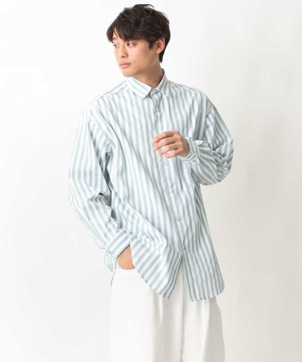 KHBFV28059 a.v.v MEN(アー・ヴェ・ヴェ) 【人気No1シャツ】ストライプオーバーサイズシャツ ミント
