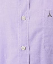 KHBGA43049 a.v.v MEN(アー・ヴェ・ヴェ) 【イージーケア/速乾/毛玉になりにくい】オックス　ワンポイント刺繍ボタンダウンシャツ ラベンダー